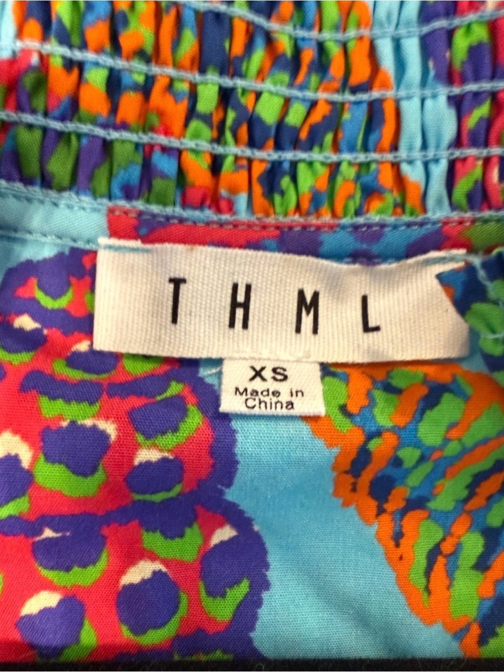 THML Turquoise Multicolor Shell-Print Blouse - Picture 3 of 4